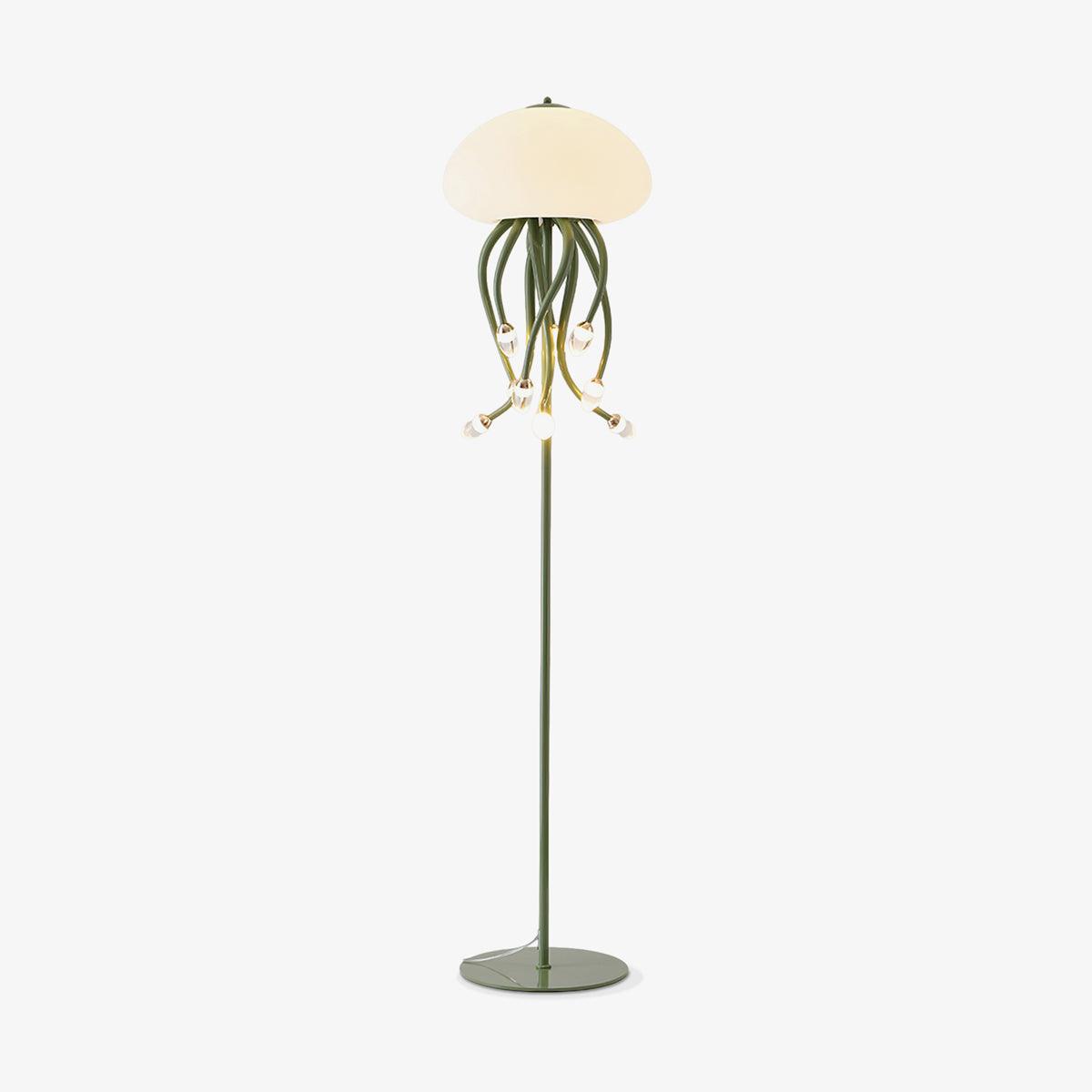 Jellyfish Floor Lamp | Iron & Acrylic | Yellow & Green, 7 Heads
