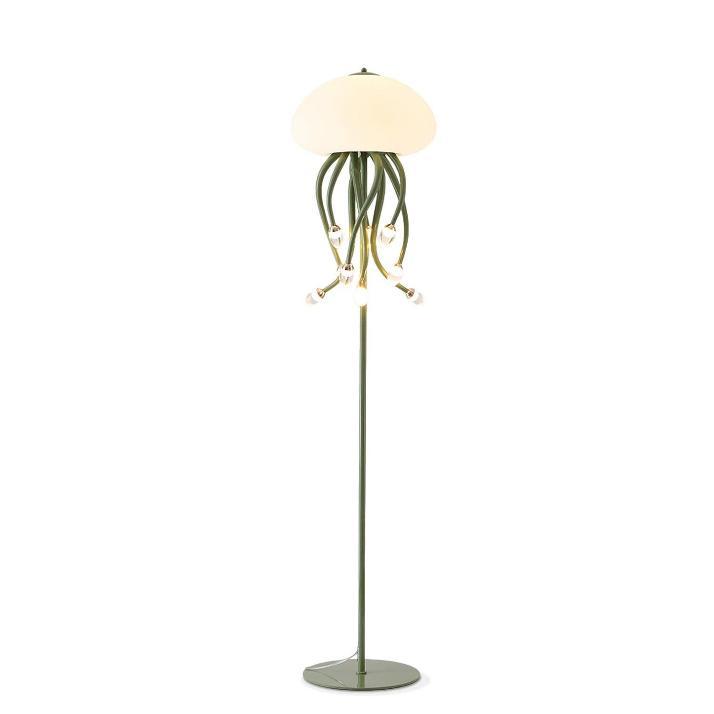 Jellyfish Floor Lamp | Iron & Acrylic | Yellow & Green, 7 Heads