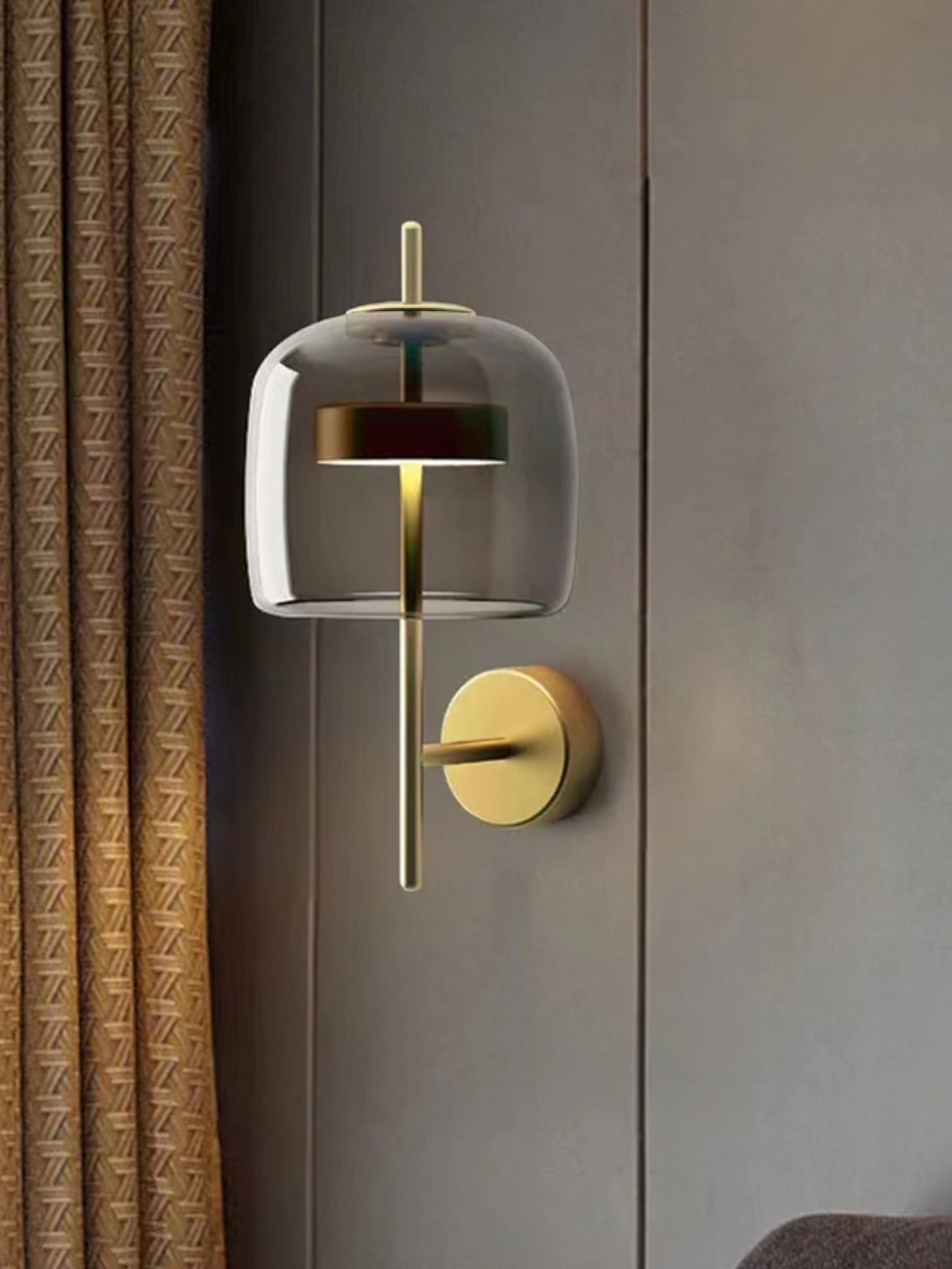 Hourglass Wall Sconce | Brass & Glass | Gold, Black, Amber, Smoke Grey