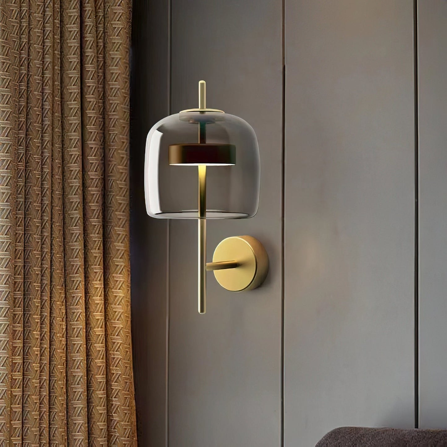 Hourglass Wall Sconce | Brass & Glass | Gold, Black, Amber, Smoke Grey