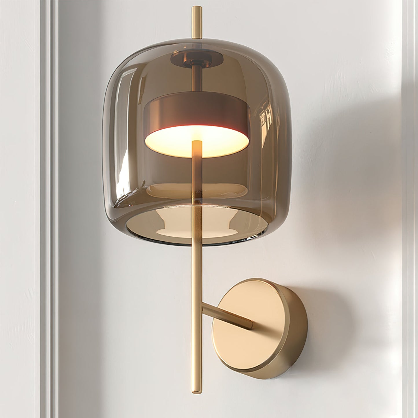 Hourglass Wall Sconce | Brass & Glass | Gold, Black, Amber, Smoke Grey