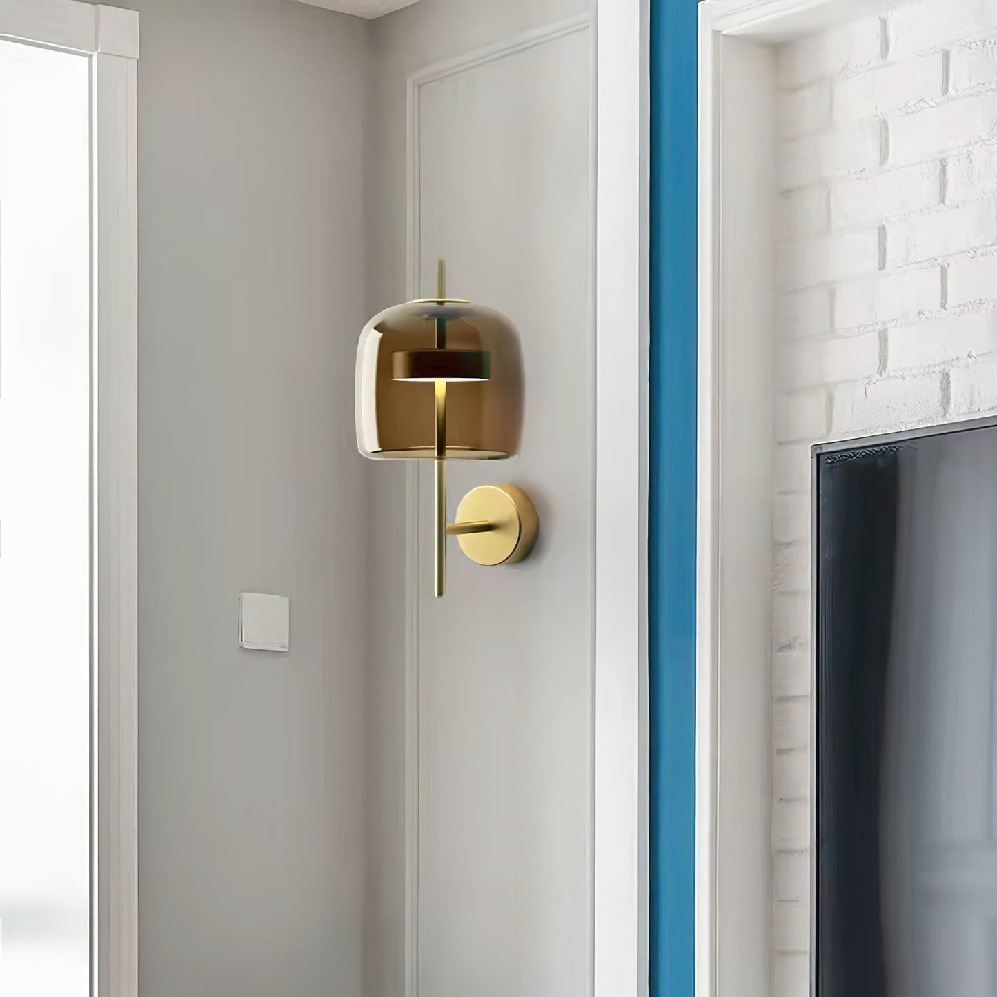 Hourglass Wall Sconce | Brass & Glass | Gold, Black, Amber, Smoke Grey