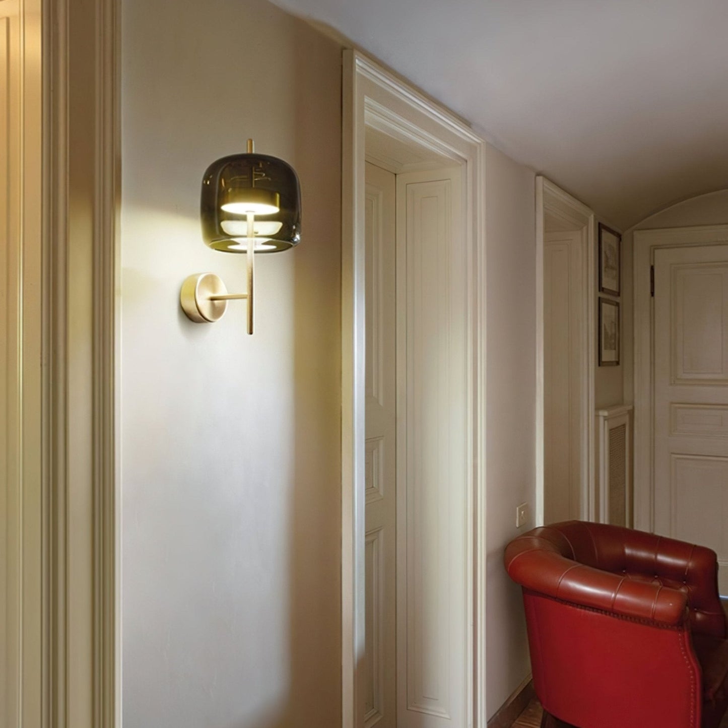 Hourglass Wall Sconce | Brass & Glass | Gold, Black, Amber, Smoke Grey
