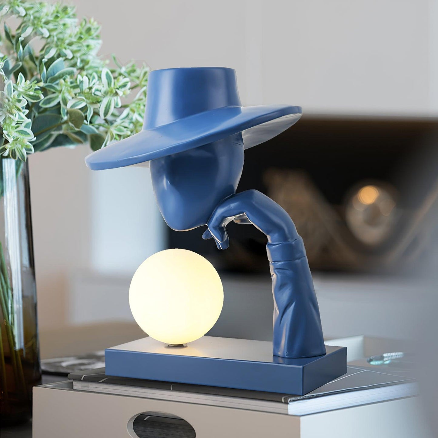 Juni Resin Novelty Lamp | Resin | Red, Blue