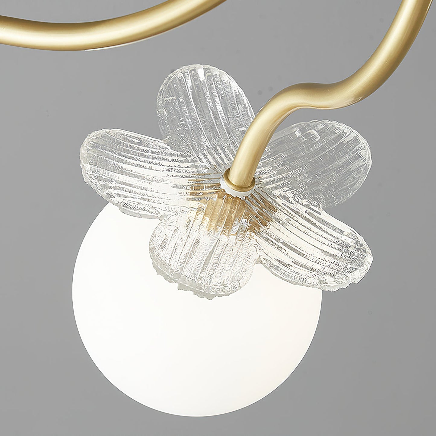 Blossom Flower Chandelier | Brass & Glass | White