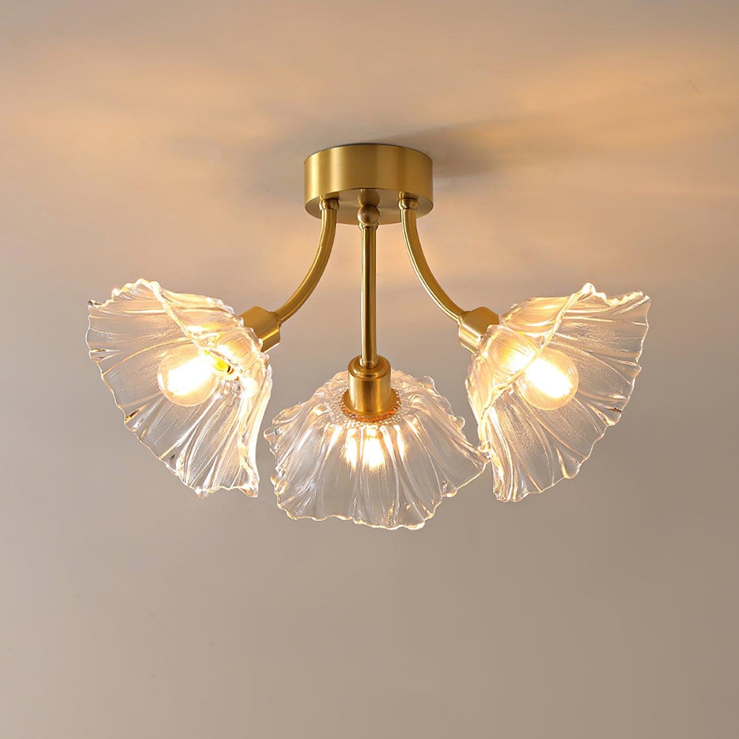 Kalin Ceiling Lamp | Brass & Glass | Multiple Heads Options