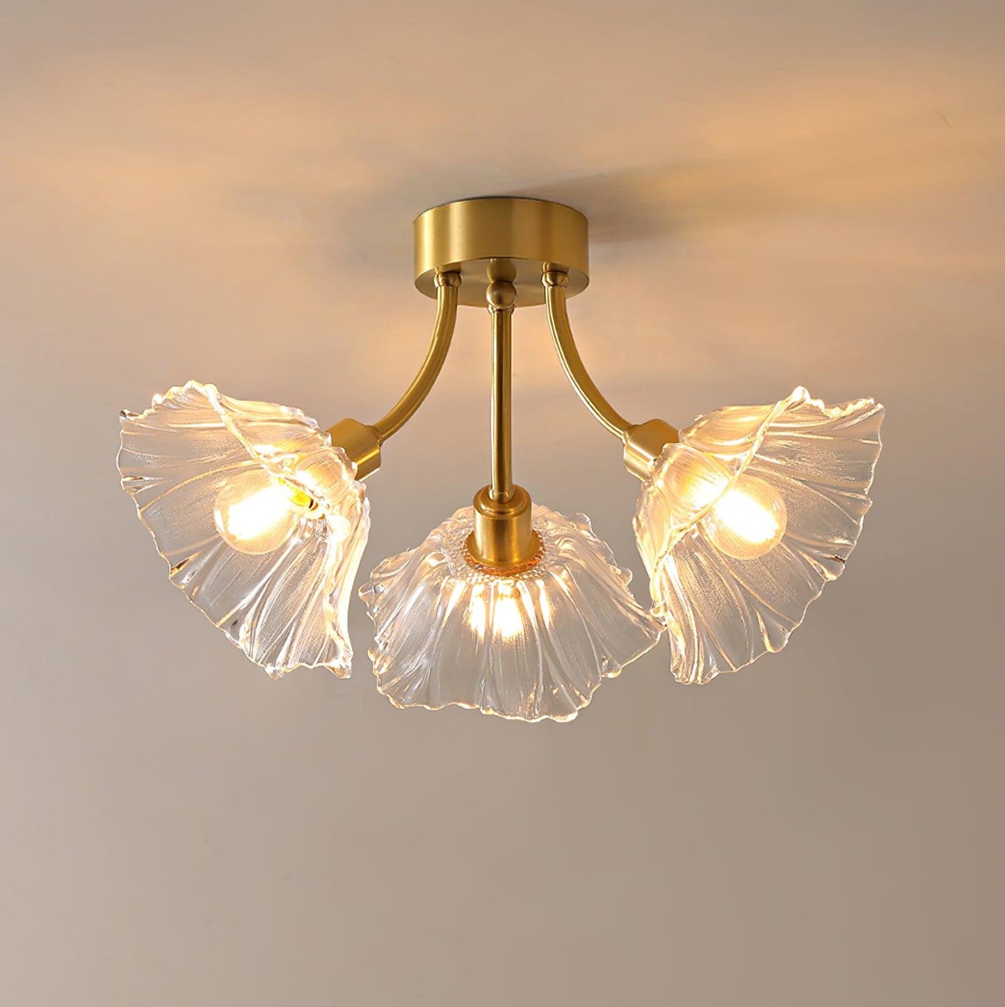 Kalin Ceiling Lamp | Brass & Glass | Multiple Heads Options