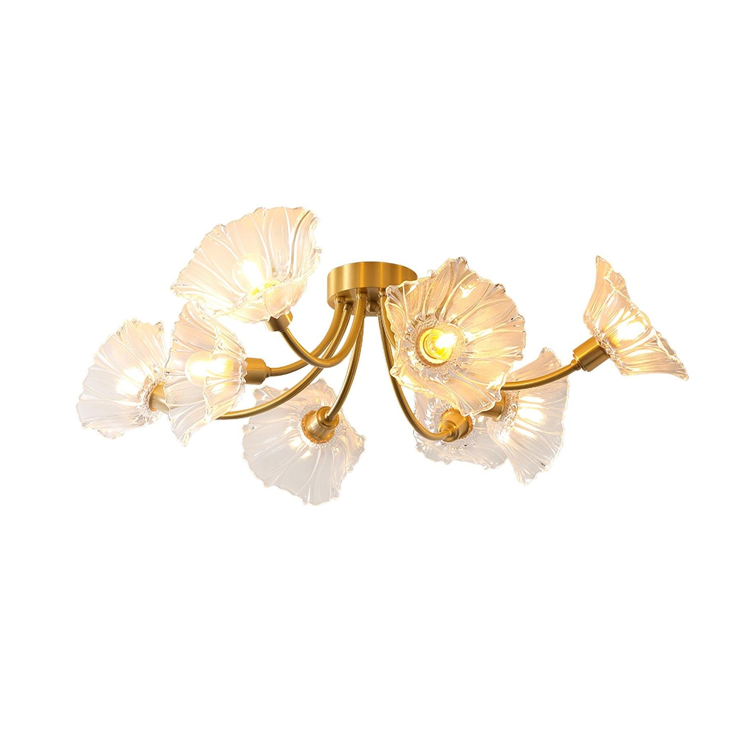 Kalin Ceiling Lamp | Brass & Glass | Multiple Heads Options