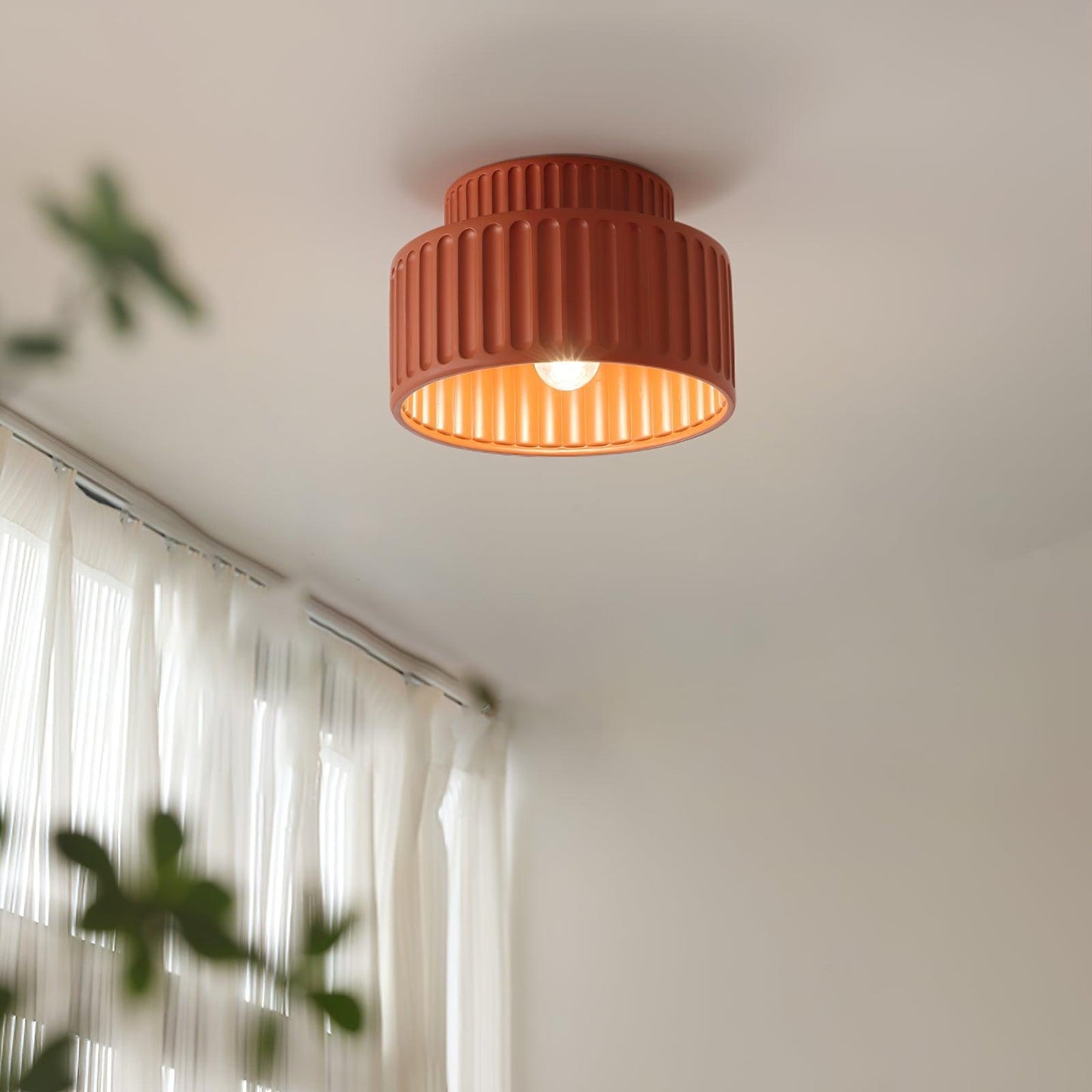 Kami Ceiling Lamp | White Resin & Acrylic | 23cm Diameter
