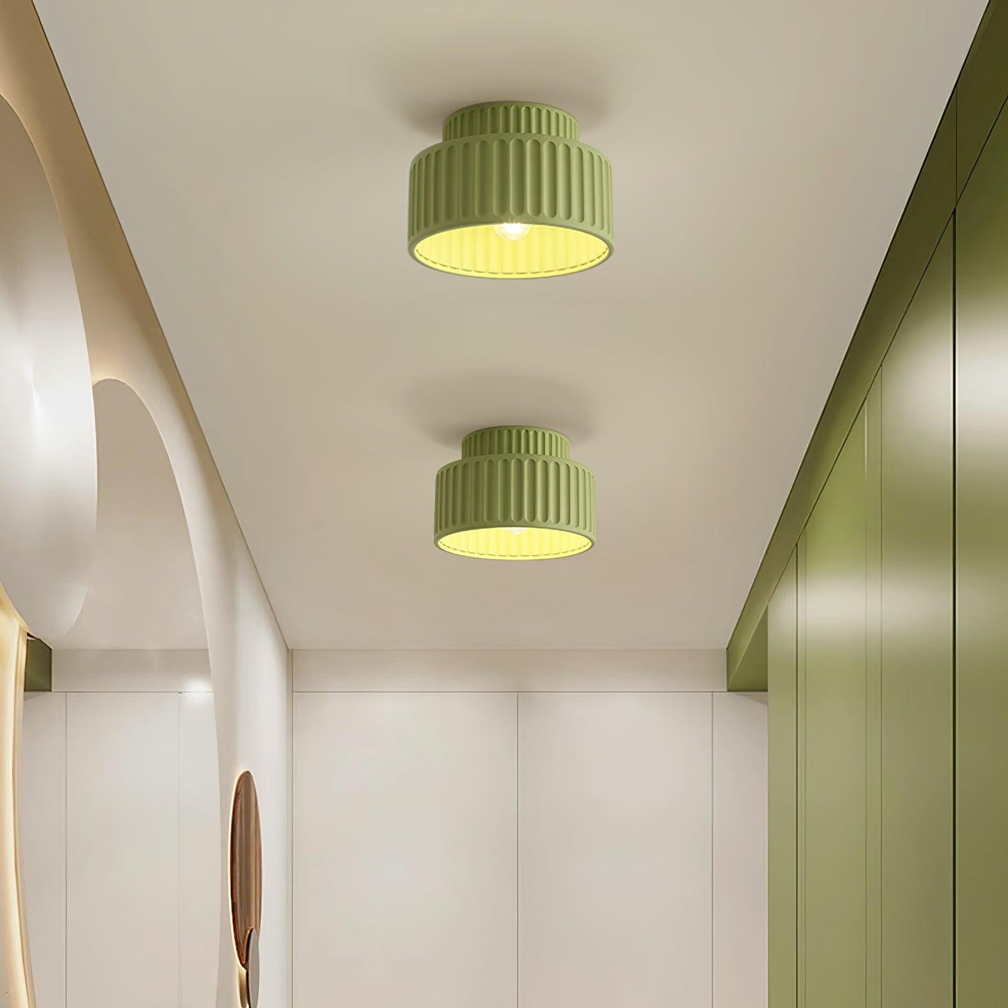 Kami Ceiling Lamp | White Resin & Acrylic | 23cm Diameter
