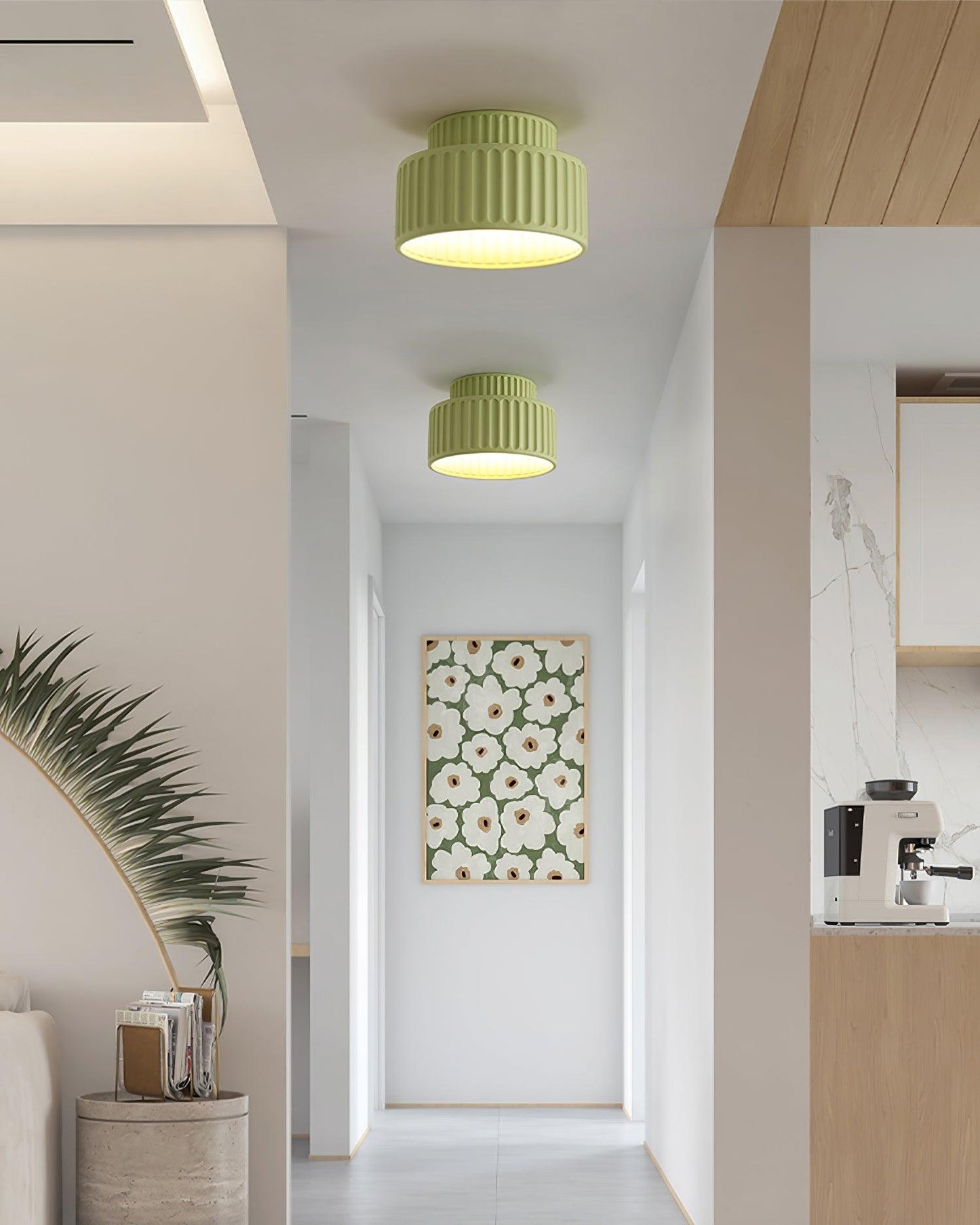 Kami Ceiling Lamp | White Resin & Acrylic | 23cm Diameter