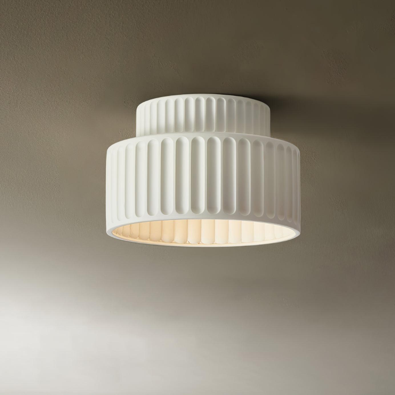 Kami Ceiling Lamp | White Resin & Acrylic | 23cm Diameter