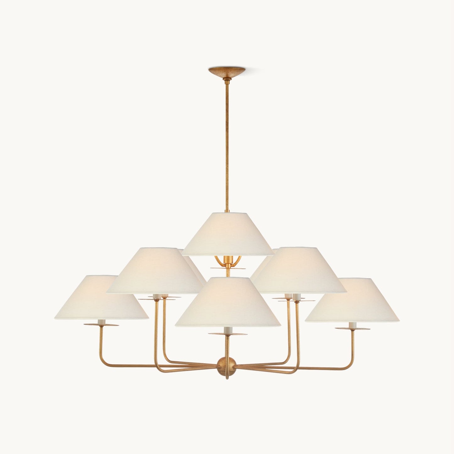 Kelley Chandelier | Brass & Fabric | 9-Light