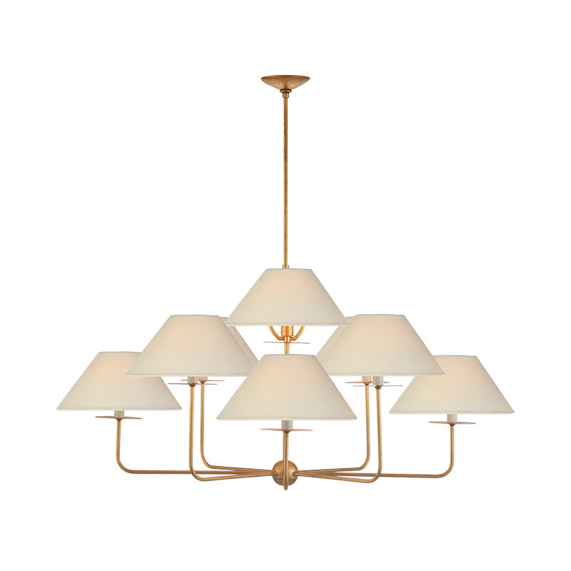 Kelley Chandelier | Brass & Fabric | 9-Light