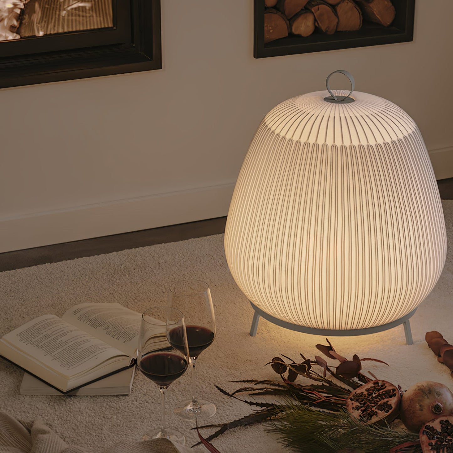 Lantern Knit Table Lamp | Fabric | White