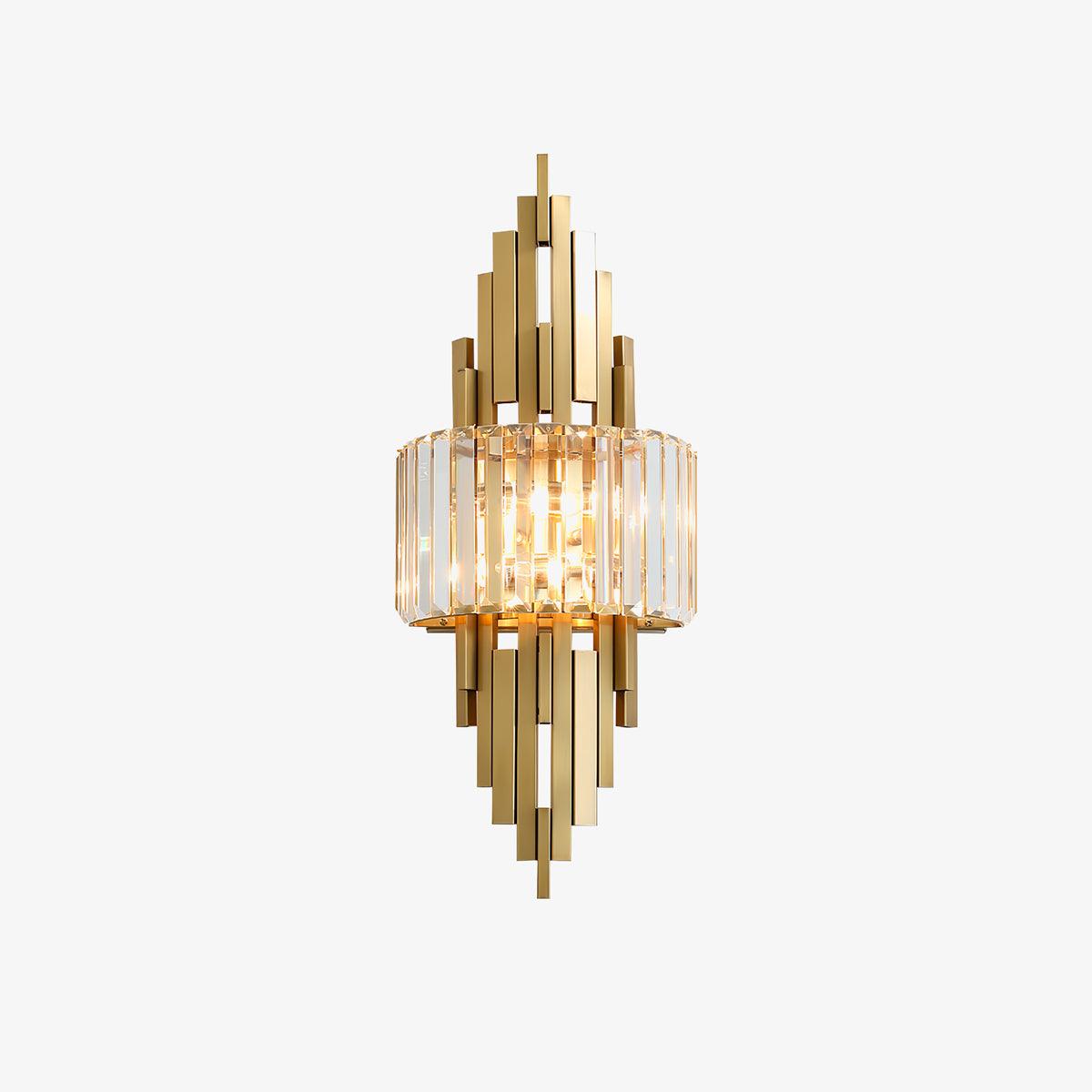 Kubica Crystal Wall Lamp | Stainless Steel & Crystal Glass | Gold