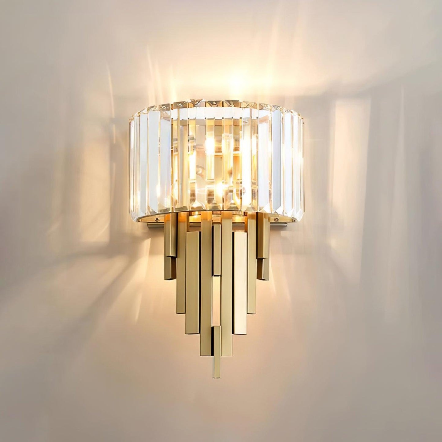 Kubica Crystal Wall Lamp | Stainless Steel & Crystal Glass | Gold