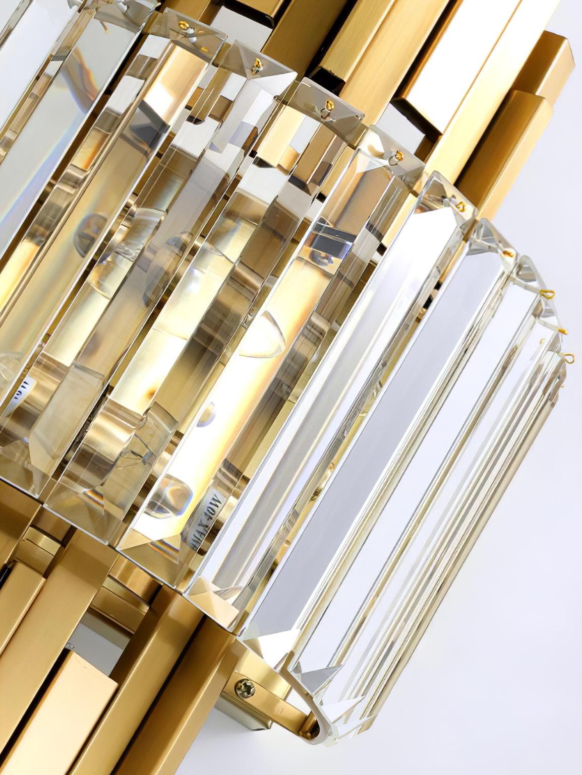 Kubica Crystal Wall Lamp | Stainless Steel & Crystal Glass | Gold
