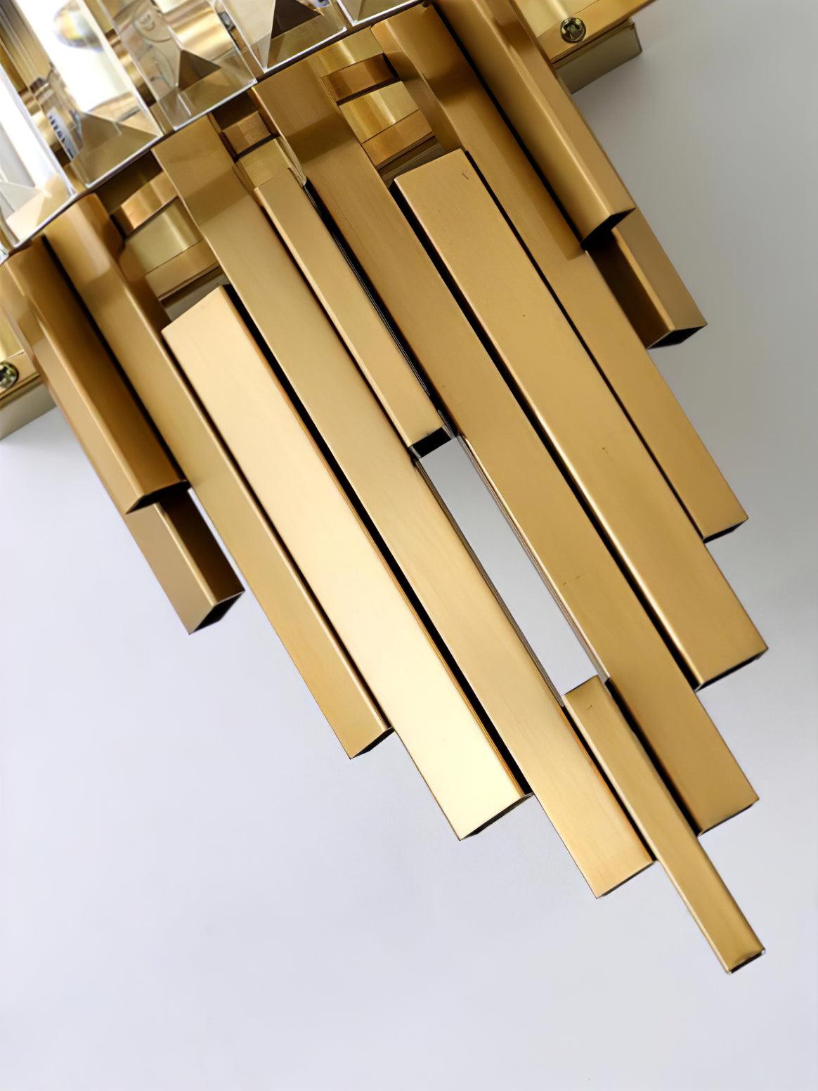 Kubica Crystal Wall Lamp | Stainless Steel & Crystal Glass | Gold