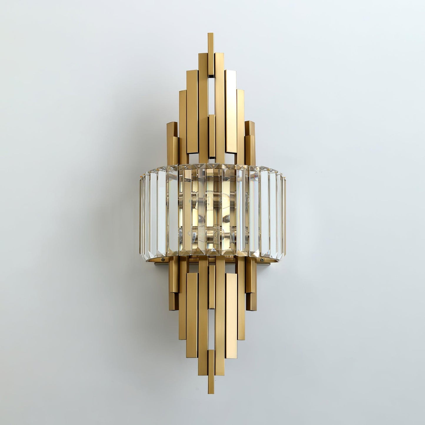 Kubica Crystal Wall Lamp | Stainless Steel & Crystal Glass | Gold