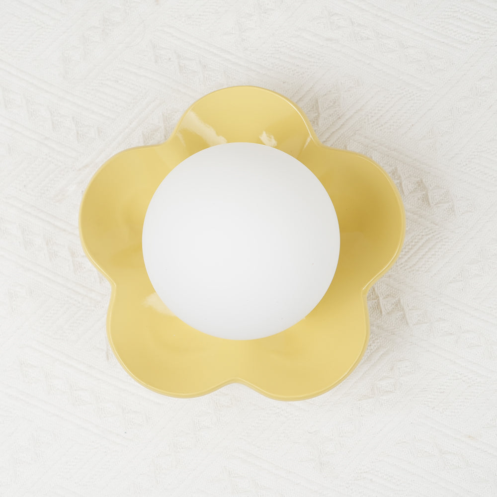 La Fleur Wall Lamp | Resin & Glass | White, Purple, Yellow