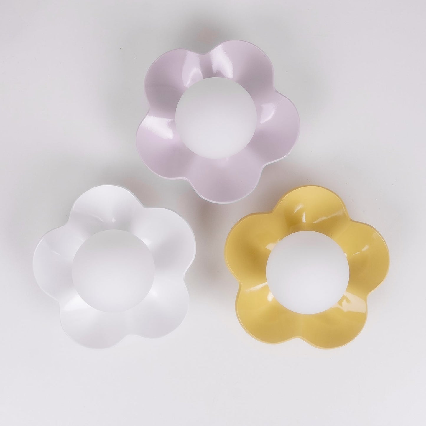 La Fleur Wall Lamp | Resin & Glass | White, Purple, Yellow