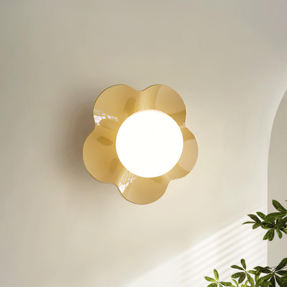 La Fleur Wall Lamp | Resin & Glass | White, Purple, Yellow