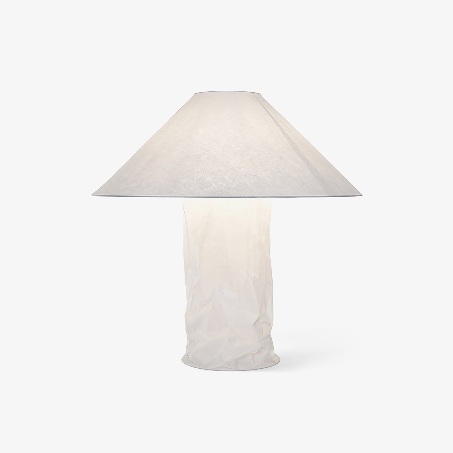 Crinkle Paper Table Lamp | White Metal & Dupont Paper | 50cm/75cm
