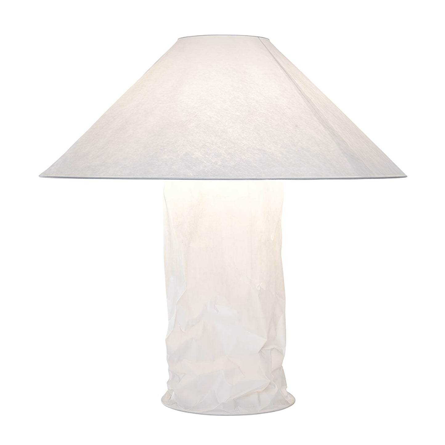 Crinkle Paper Table Lamp | White Metal & Dupont Paper | 50cm/75cm
