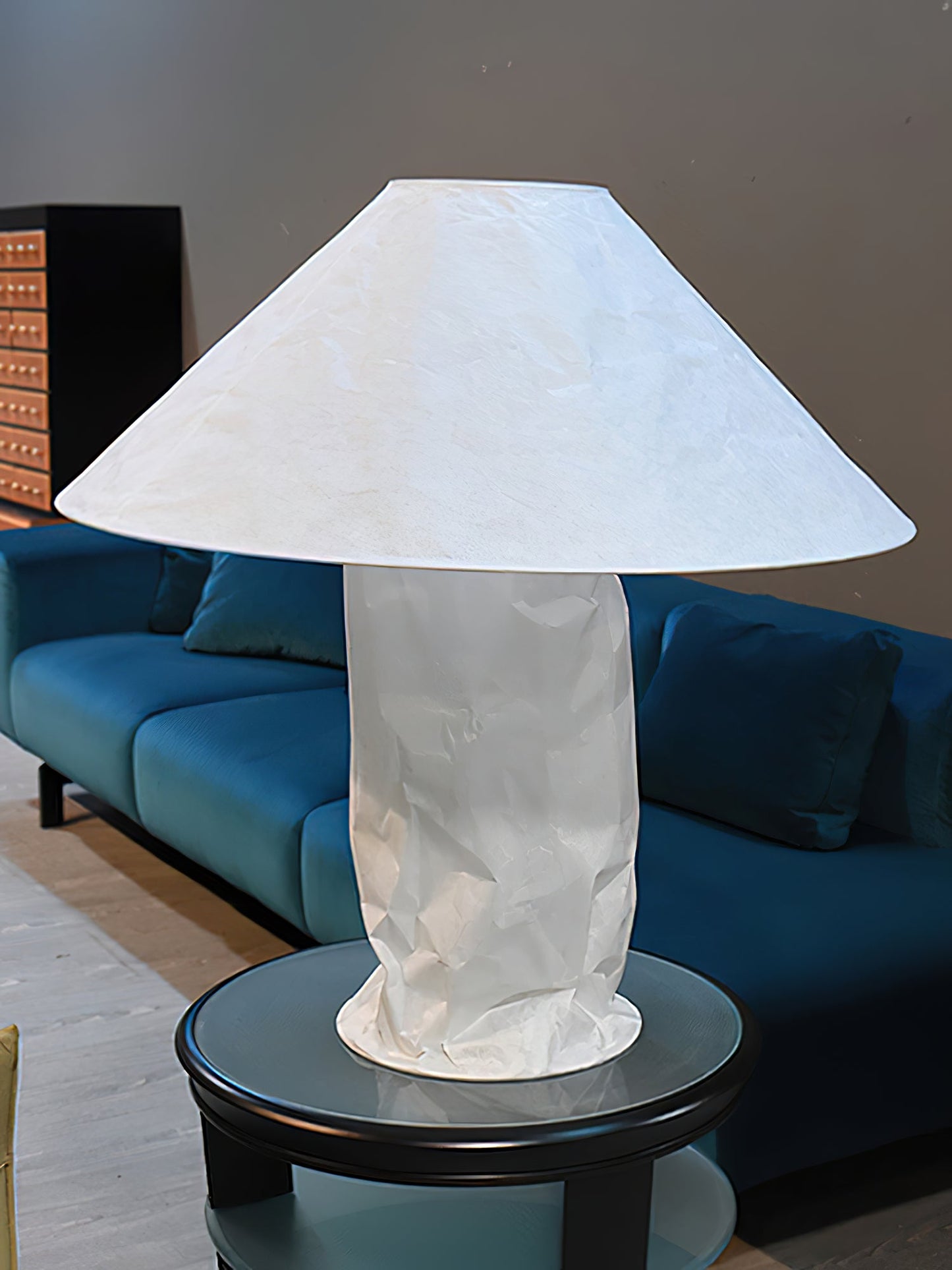 Crinkle Paper Table Lamp | White Metal & Dupont Paper | 50cm/75cm