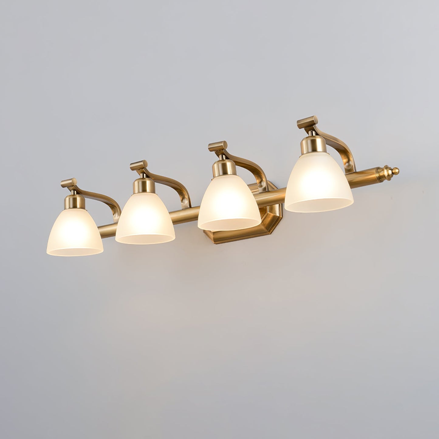 Lana Classic Bath Wall Light | Frosted Glass Shades | Gold