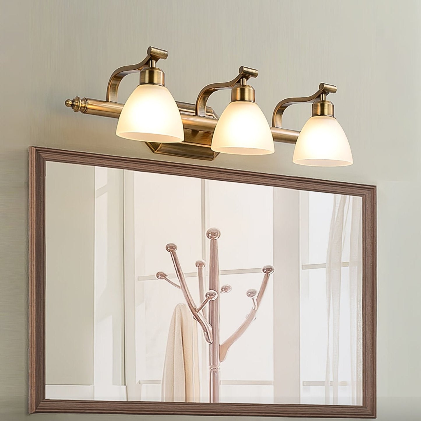 Lana Classic Bath Wall Light | Frosted Glass Shades | Gold
