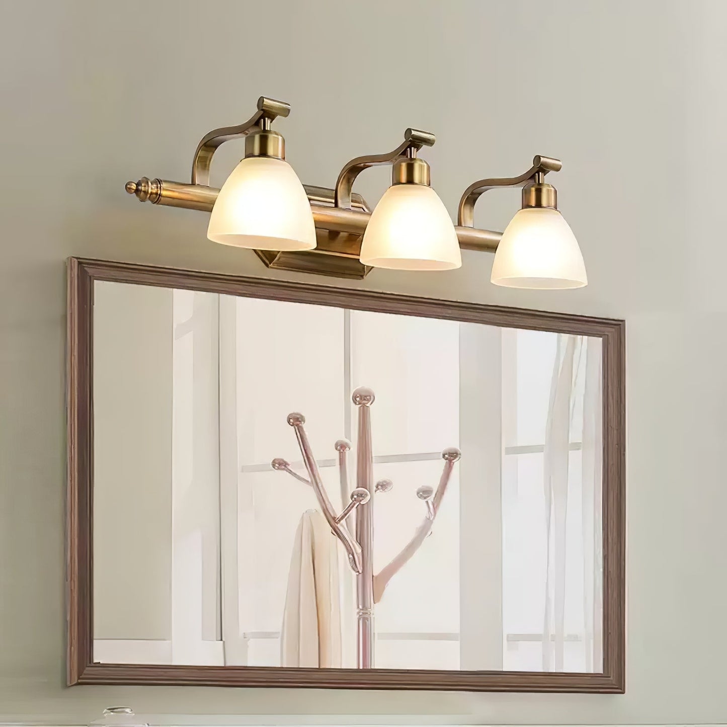 Lana Classic Bath Wall Light | Frosted Glass Shades | Gold