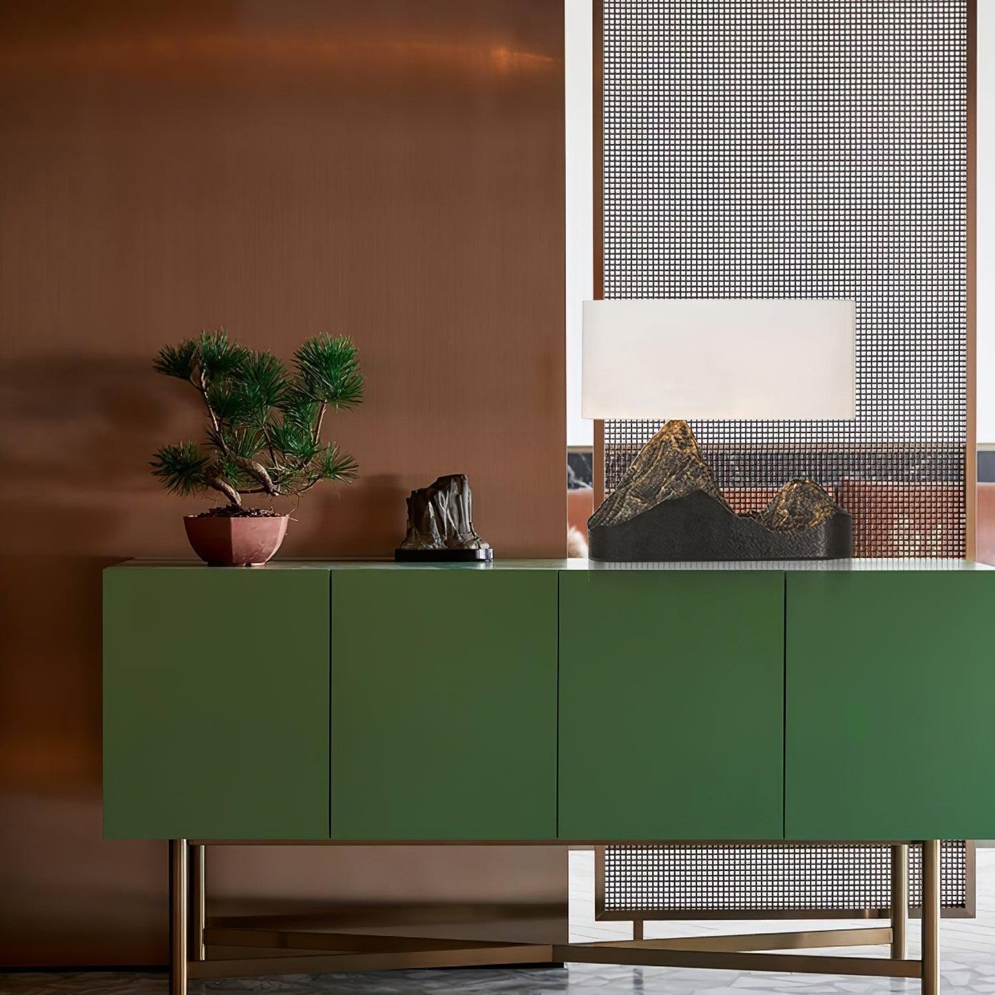 Landscape Table Lamp | Bronze Finish | White Shade