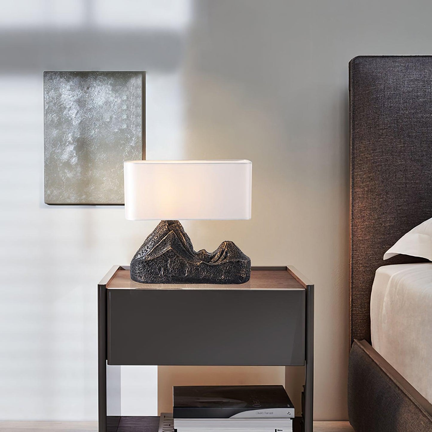 Landscape Table Lamp | Bronze Finish | White Shade