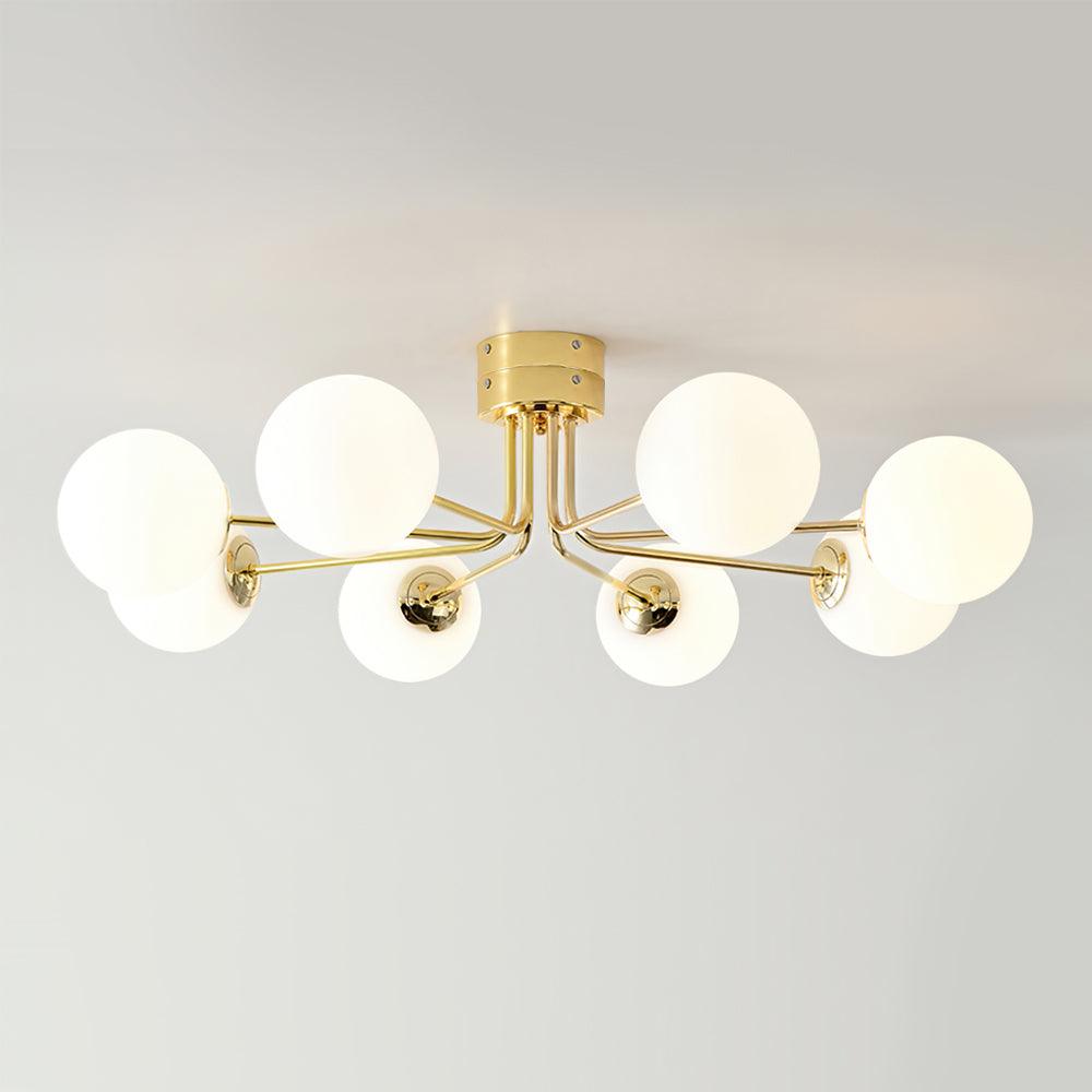 Lanta Ceiling Lamp | Metal & Glass | Chrome or Gold