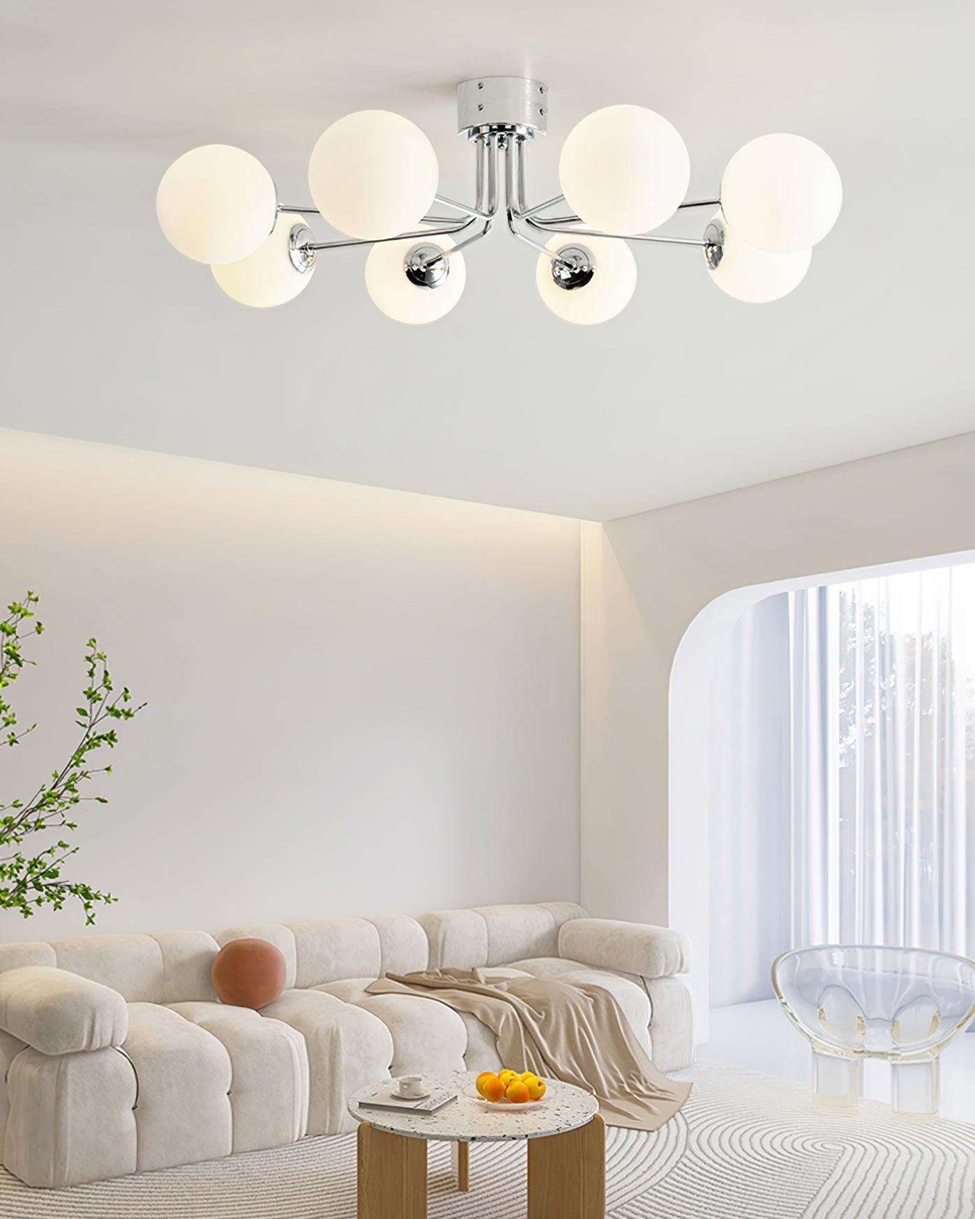 Lanta Ceiling Lamp | Metal & Glass | Chrome or Gold