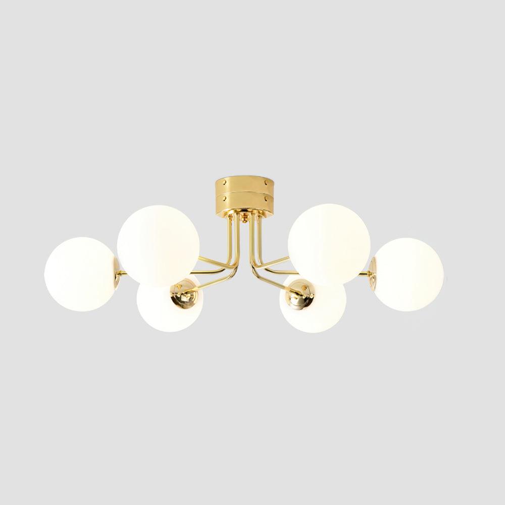 Lanta Ceiling Lamp | Metal & Glass | Chrome or Gold