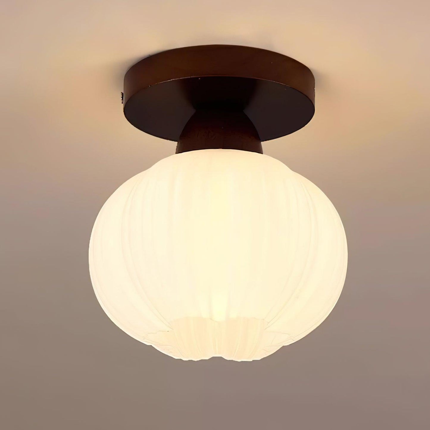 Large Flower Bag Ceiling Lamp | Wood, Acrylic | White