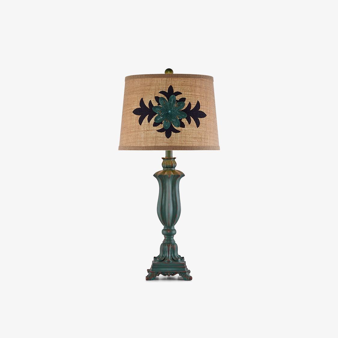 Lark Table Lamp | Resin, Fabric | Green