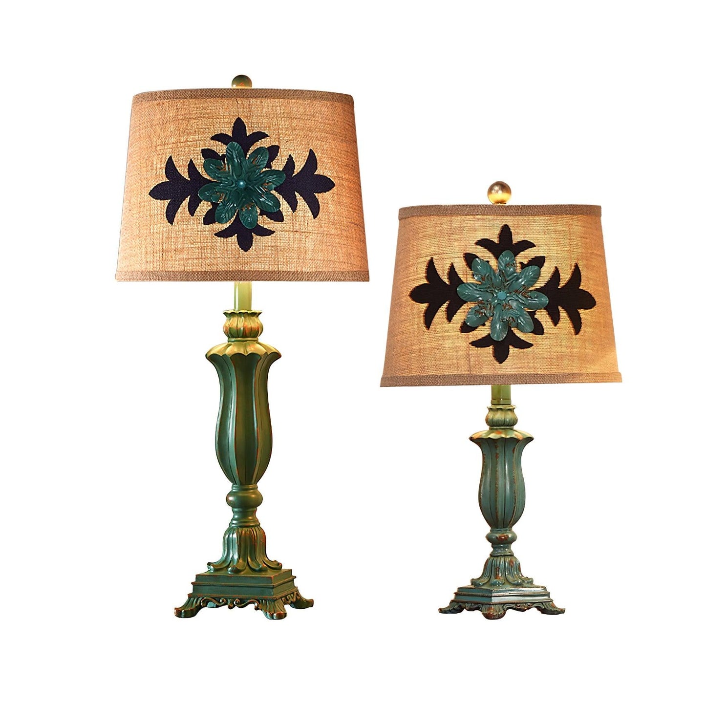 Lark Table Lamp | Resin, Fabric | Green