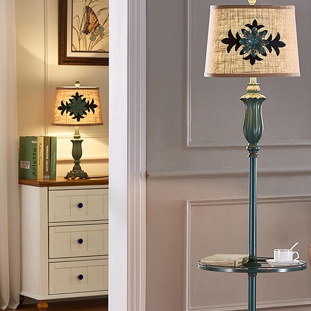 Lark Table Lamp | Resin, Fabric | Green