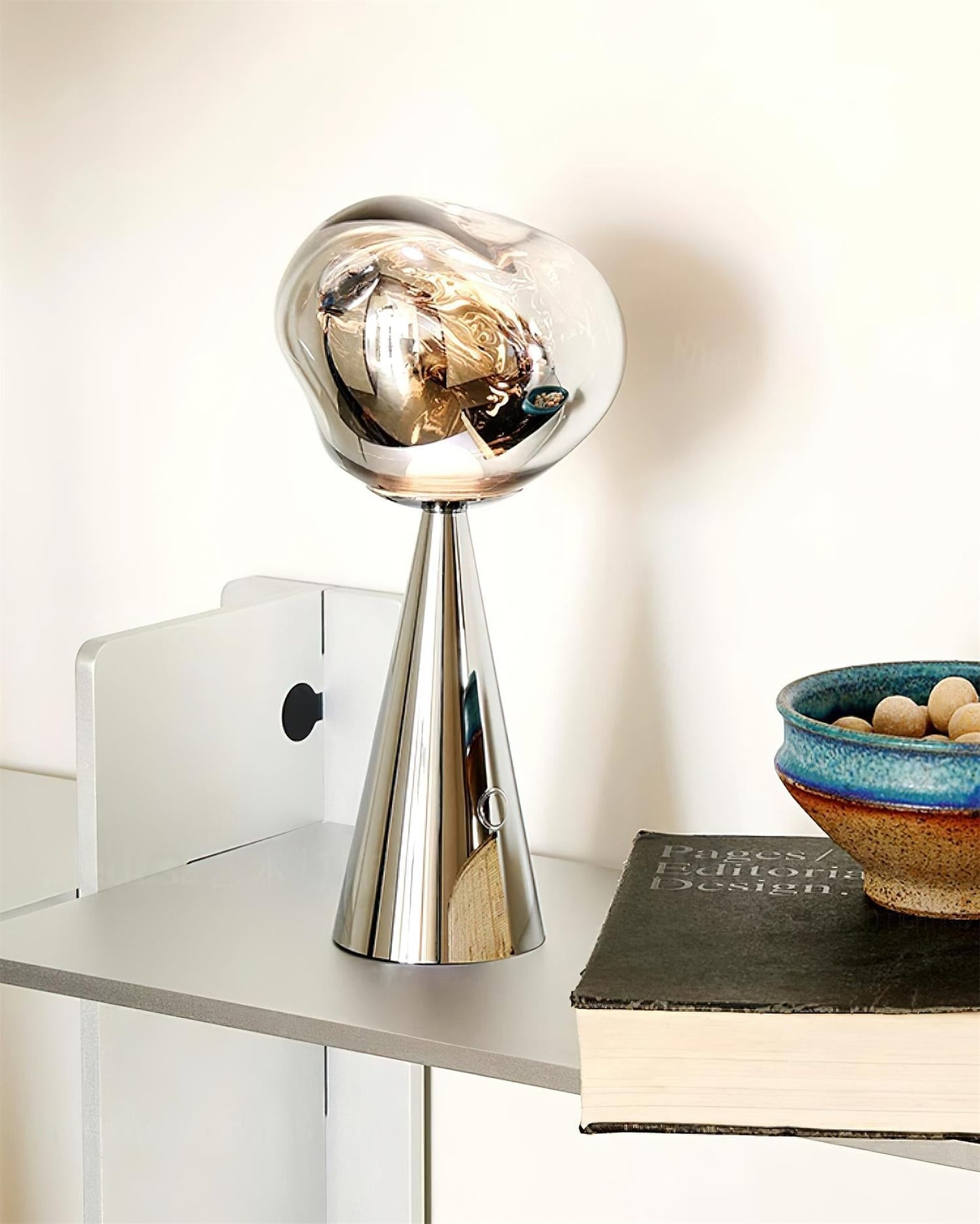 Lava Table Lamp | Metal & Acrylic | Gold or Silver