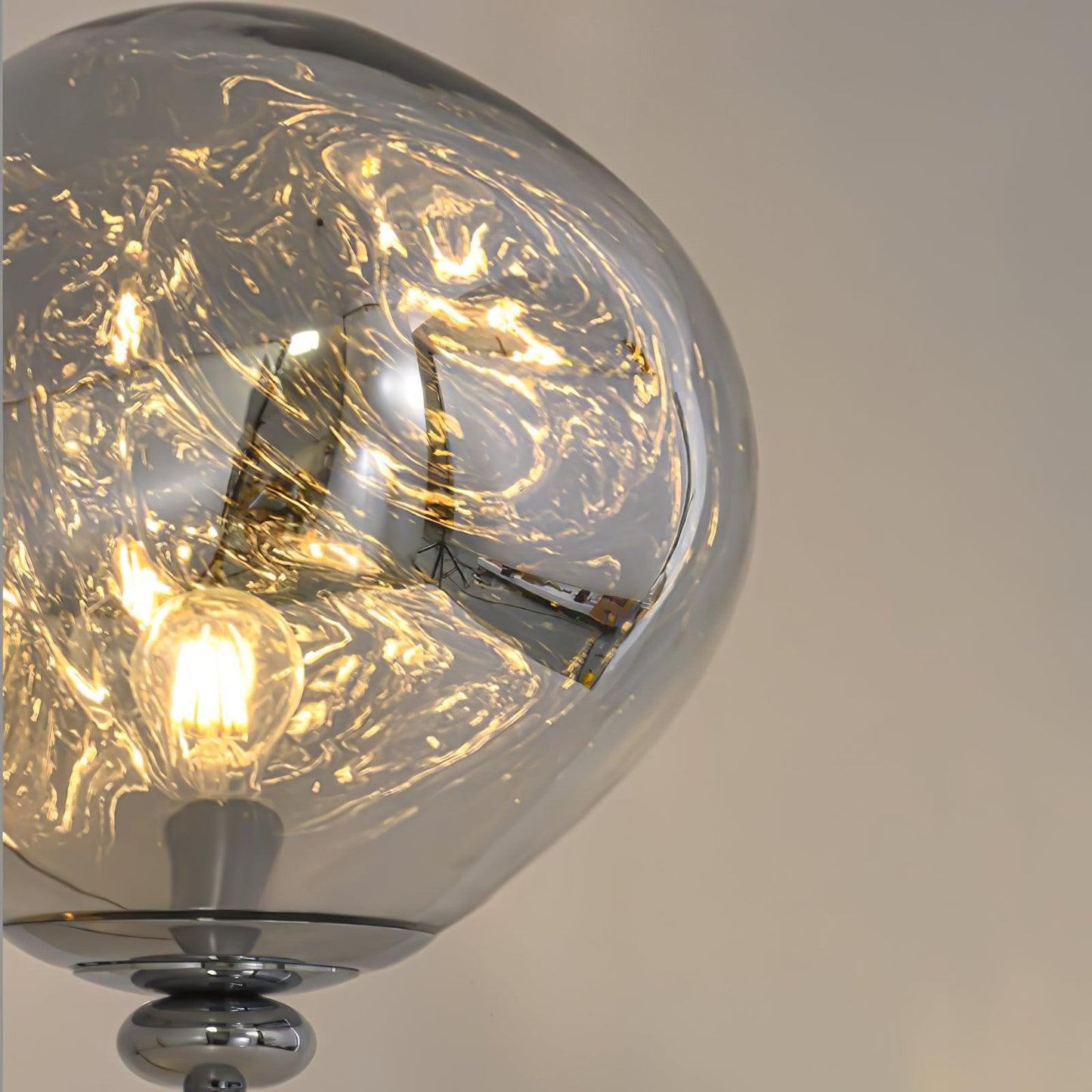 Lava Cone Table Lamp | Metal, PVC, Plastic | Smoky Gray, Silver
