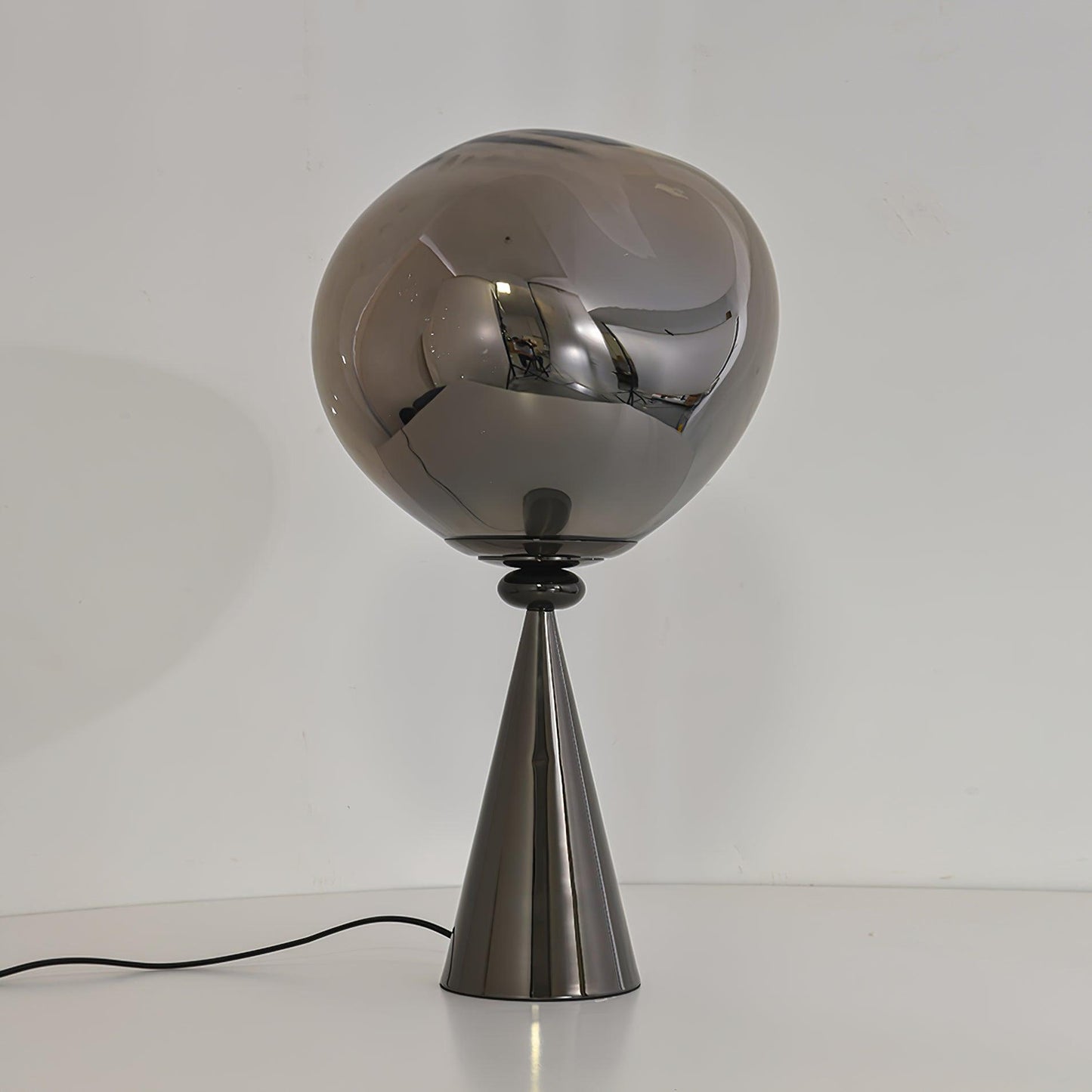 Lava Cone Table Lamp | Metal, PVC, Plastic | Smoky Gray, Silver