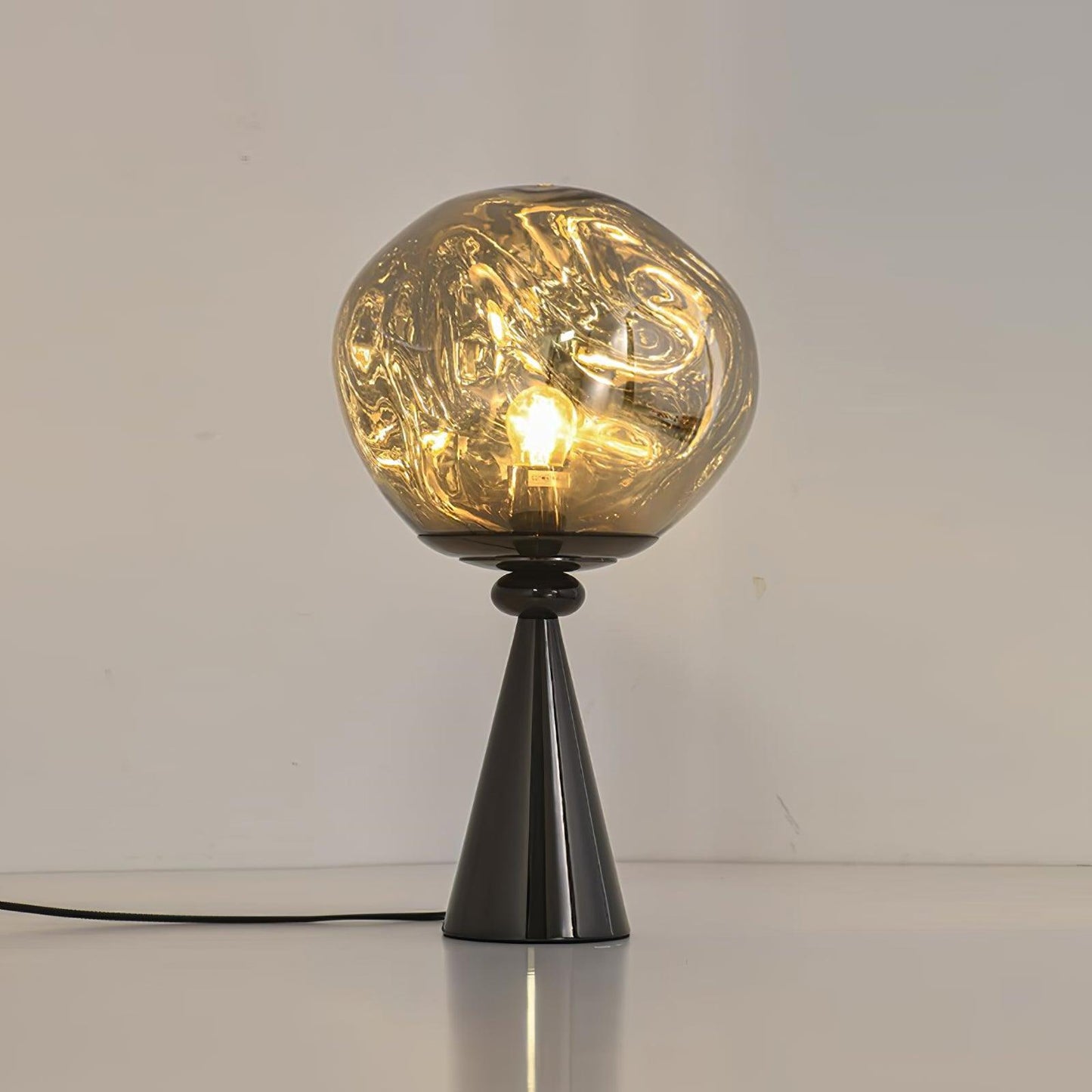 Lava Cone Table Lamp | Metal, PVC, Plastic | Smoky Gray, Silver