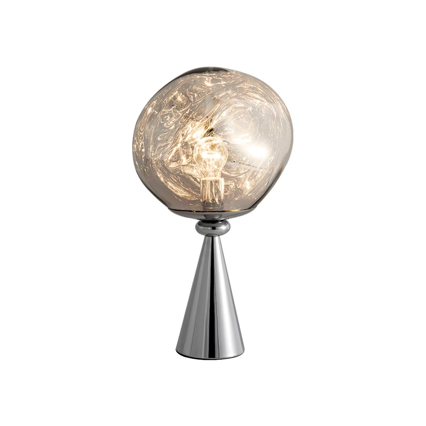 Lava Cone Table Lamp | Metal, PVC, Plastic | Smoky Gray, Silver