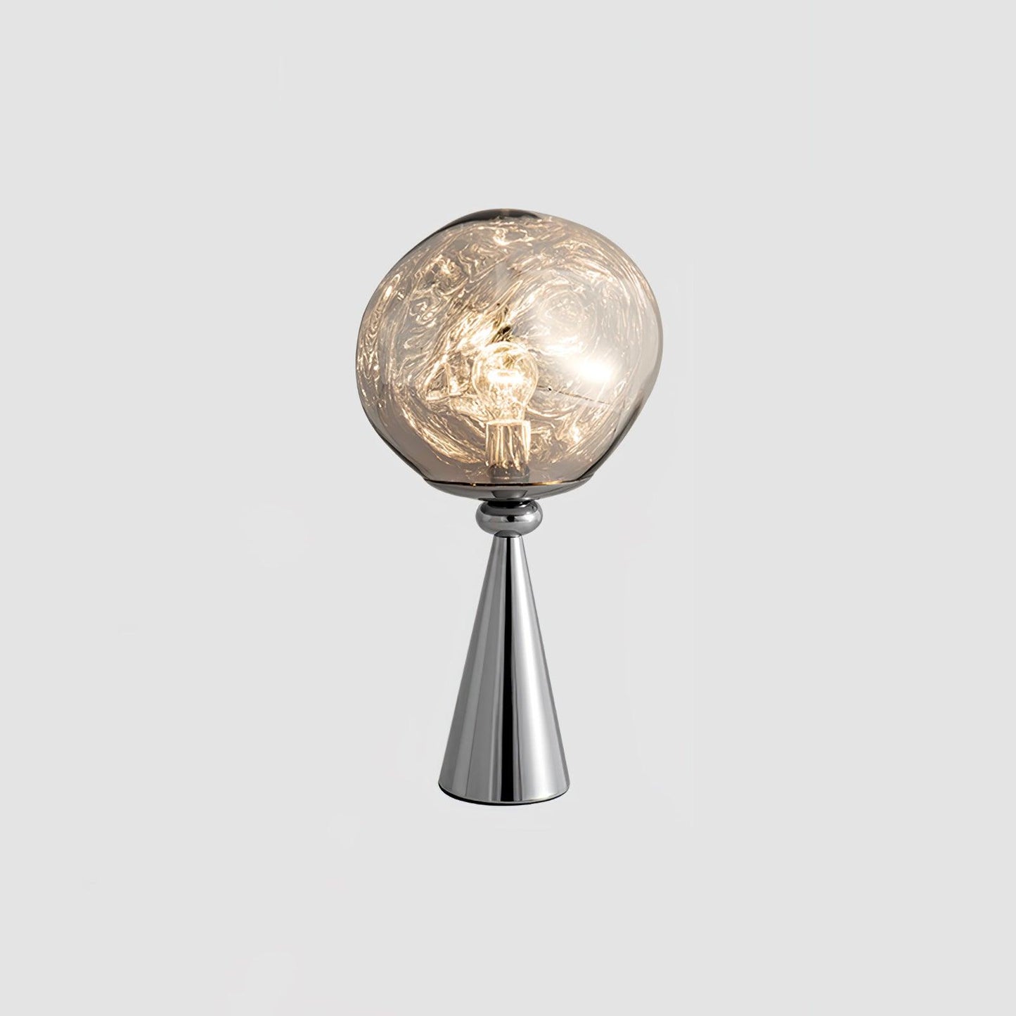 Lava Cone Table Lamp | Metal, PVC, Plastic | Smoky Gray, Silver