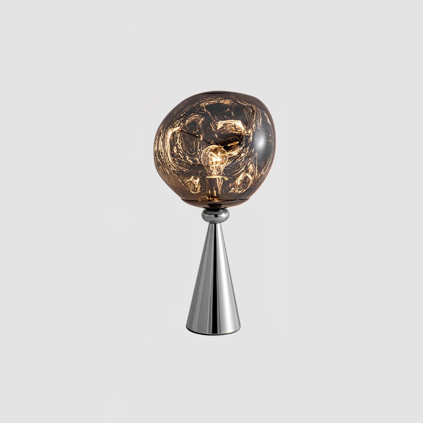 Lava Cone Table Lamp | Metal, PVC, Plastic | Smoky Gray, Silver