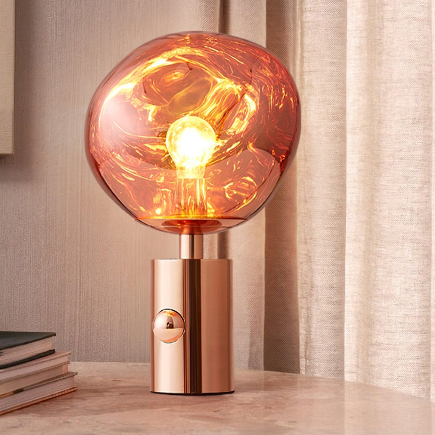Lava Table Lamp | Metal & PVC | Gold, Rose Gold, Smoky Gray, Silver